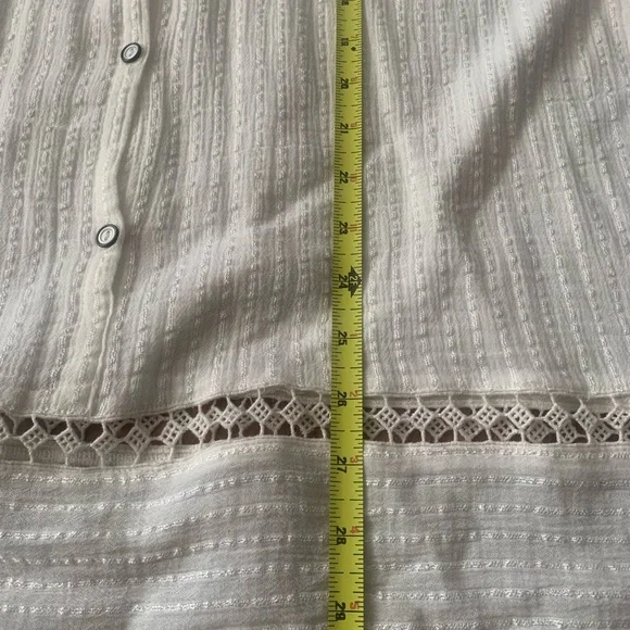 Lucky Brand Women’s Tunic Size 3X Ivory Crochet Trim Relaxed Blouse Prairie - Picture 7 of 7